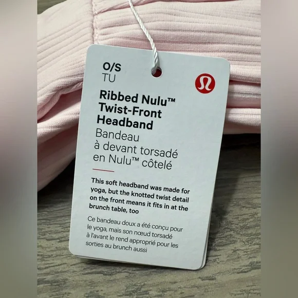 NWT Lululemon Women's Ribbed Nulu Twist-Front Headband-Strawberry Milkshake - Picture 5 of 8